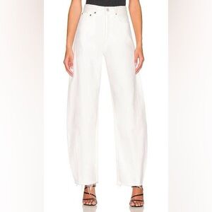 AGOLDE Luna Pieced Barrel Jeans in Element White 24